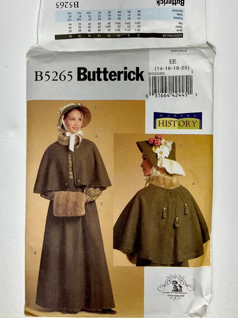 Uncut Butterick B5265 14, 16, 18, 20 Misses Victorian Womens Sewing Pattern